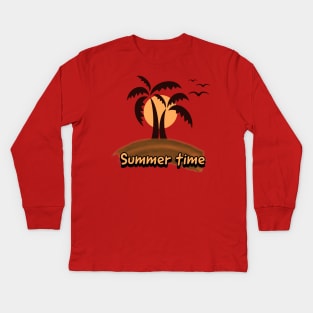 Summer time beach wear Kids Long Sleeve T-Shirt